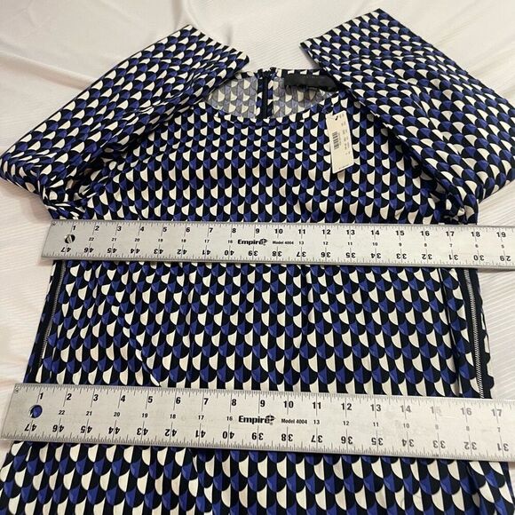 NWT J CREW Dress Women's 8 Jet Set Geo Shift Dress Retro Print Midi Purple Black - Picture 3 of 8